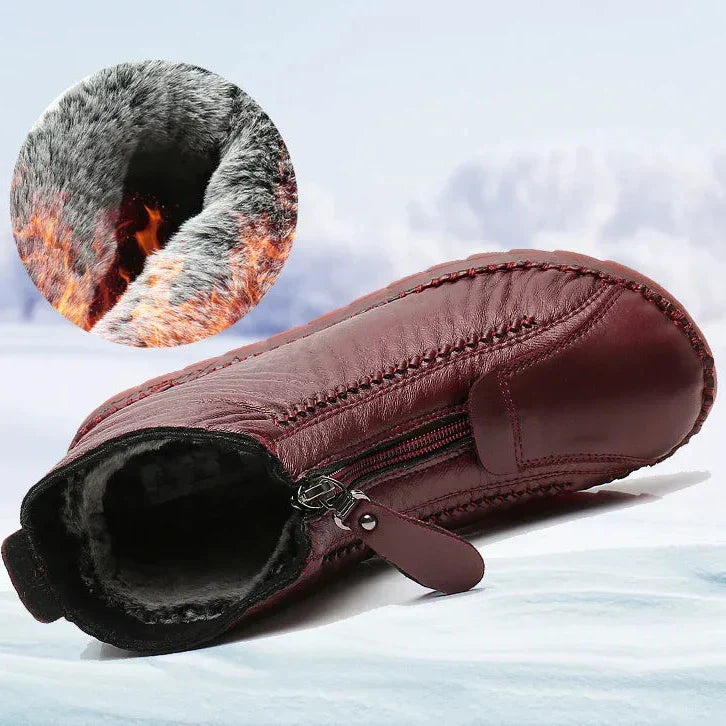 滑り止めの合成皮革ブーツ:日常のエレガンスと安全性